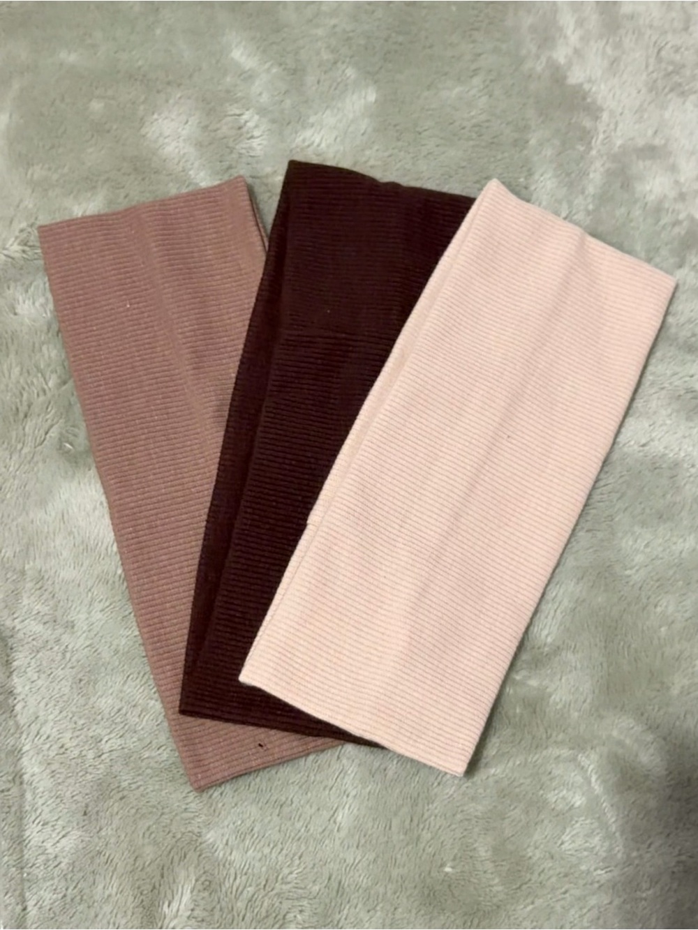 SHEIN Ribbed Stretch Headbands in Blush, Mauve, and Chocolate